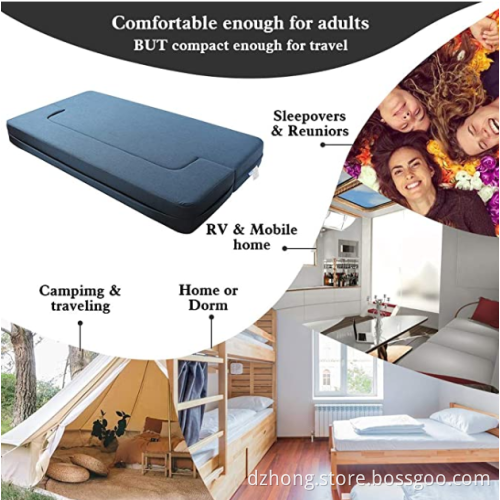 Folding Bed Couch Dark Blue Queen